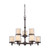 Nuvo 60-4549 DECKER 9 LIGHT CHANDELIER Decker 9 Light Chandelier with Clear and Cream Glass (Discontinued)