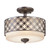 Nuvo 60-4572 MARGAUX 2 LIGHT SEMI-FLUSH Margaux 2 Light Semi-Flush Fixture with Chestnut Glass (Discontinued)