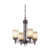 Nuvo 60-4607 WRIGHT 4 LIGHT CHANDELIER Wright 4 Light Chandelier with Amaretto Glass (Discontinued)