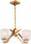 Nuvo 60-5081 TIMONE 4 LIGHT CHANDELIER Timone 4 Light Pendant with Etched Sandstone Glass Vintage Brass Finish (Discontinued)