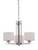 Nuvo 60-5206 PARALLEL 3 LIGHT CHANDELIER Parallel 3 Light Chandelier with Etched Opal Glass (Discontinued)