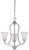 Nuvo 60-5596 ELIZABETH - 3 LT CHANDELIER Elizabeth 3 Light Chandelier with Frosted Glass (Discontinued)