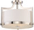 Nuvo 60-5883 MEADOW 3 LIGHT SEMI FLUSH Meadow 3 Light Semi-Flush Fixture with White Fabric Shade Polished Nickel Finish (Discontinued)