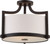 Nuvo 60-5888 MEADOW 3 LIGHT SEMI FLUSH Meadow 3 Light Semi-Flush Fixture with White Fabric Shade Russet Bronze Finish (Discontinued)