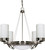 Nuvo 60-607 POLARIS 6 LT 29" CHANDELEIR Polaris 6 Light 29 in. Chandelier with Satin Frosted Glass Shades (Discontinued)