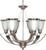 Nuvo 60-616 PALLADIUM 6 LT 25" CHANDELIER Palladium 6 Light 25 in. Chandelier with Satin Frosted Glass Shades (Discontinued)