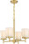 Nuvo 60-6534 SERENE 4 LIGHT CHANDELIER Serene 4 Light Chandelier Natural Brass Finish with Satin White Glass (Discontinued)