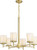 Nuvo 60-6536 SERENE 6 LIGHT CHANDELIER Serene 6 Light Chandelier Natural Brass Finish with Satin White Glass (Discontinued)