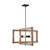 Nuvo 60-6825 BEACON 4 LIGHT LARGE PENDANT Beacon 4 Light Large Pendant Fixture Black with Honey Wood Finish (Discontinued)