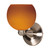 Nuvo 60-693 AMB. BALL HAL.WALL SCONCE BN 1 Light 6 in. Halogen Wall Fixture Butterscotch Sphere (Discontinued)