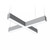 Ledalite 29x6L93552LQE4 TruGroove suspended shapes, 4 x 4ft Cross, Semi-Dir Flush Silk Lens, 5200 lm/ft, CRI 90, 3500K - 115.3 lm/W