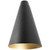 Westgate LCFS-MCT-BK Cone Pendant 7In Dia. 5Ft Adj. Downrod 120-277V 6/9/12W 30/40/50K Bk With Gold | Westgate at lightingandsupplies.com