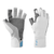 Mustang Traction UV Open Finger Gloves - Light Grey/Blue - Medium