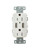 Hubbell USB15A5W White Outlet Dual 15 Amp 125v 2-Pole and Dual 5 Amp 5v USB Ports HUBUSB15A5W