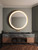 Majestic Mirror & Frame Pillar Brass and scooped white frame with LED light around. LED Mirror 48" Diameter