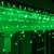WGC-15241 - Mini Green Incandescent Icicle Lights, 150 Lights, 9', White Wire, 3" Spacing - Wintergreen Corporation