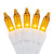 WGC-74478 - Mini Gold Incandescent Standard Lights, 50 Lights, 17', White Wire, 4" Spacing - Wintergreen Corporation