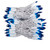 WGC-17523 - Mini Blue Incandescent Standard Lights, 100 Lights, 21.1', White Wire, 2.5" Spacing - Wintergreen Corporation