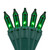WGC-15206 - Mini Green Incandescent Standard Lights, 100 Lights, 50.5', Green Wire, 6" Spacing - Wintergreen Corporation