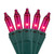 WGC-15205 - Mini Pink Incandescent Standard Lights, 100 Lights, 50.5', Green Wire, 6" Spacing - Wintergreen Corporation