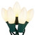 WGC-67247 - C9 White Incandescent Opaque Steady Light Set, 25 Lights, 25', Green Wire, 12" Spacing - Wintergreen Corporation