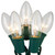 WGC-19217 - C9 Clear Incandescent Transparent Steady Light Set, 25 Lights, 25', Green Wire, 12" Spacing - Wintergreen Corporation
