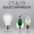 WGC-15124 - C7 Green Incandescent Triple Dipped Transparent, 5 Watt Light Bulbs, 25-Pack - Wintergreen Corporation