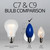 WGC-15135 - C9 Blue Incandescent Opaque, 7 Watt Light Bulbs, 25-Pack - Wintergreen Corporation