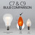 WGC-15148 - C9 Amber Incandescent Twinkle Triple Dipped Transparent, 7 Watt Light Bulbs, 25-Pack - Wintergreen Corporation