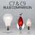 WGC-15155 - C9 Red Incandescent Twinkle Triple Dipped Transparent, 7 Watt Light Bulbs, 25-Pack - Wintergreen Corporation