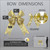 WGC-22279 - 24" Gold Metallic 3D Lam Bow - Red Sleigh