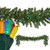 WGC-75557 - 9'x14" T5 Multicolor LED Douglas Fir Prelit Holiday Garland, 100 Lights - Red Sleigh