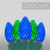 WGC-77935 - C7 Green/Blue LED OptiCore Commercial Christmas Lights, 50 Lights, 50', Green Wire, 12" Spacing - Wintergreen Corporation