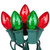 WGC-71861 - C7 Green/Red Incandescent Commercial Christmas Lights, 50 Lights, 25', Green Wire, 6" Spacing - Wintergreen Corporation