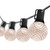 WGC-81777 - 37' Warm White LED OptiCore Commercial Patio String Light Set with 25 G50 Bulbs, E17 Base, 37.5', Black Wire, 18" Spacing - Wintergreen Corporation