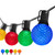 WGC-79375 - 100' Multicolor LED OptiCore Commercial Patio String Light Set with 100 G50 Bulbs, E12 Base, Black Wire, 12" Spacing - Wintergreen Corporation