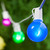 WGC-79425 - 100' Multicolor LED FlexFilament Commercial Satin Patio String Light Set with 100 G50 Bulbs, E17 Base, White Wire, 12" Spacing - Wintergreen Corporation