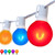 WGC-79423 - 25' Multicolor LED FlexFilament Commercial Satin Patio String Light Set with 25 G50 Bulbs, E17 Base, White Wire, 12" Spacing - Wintergreen Corporation