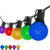 Wintergreen Corporation 79795 10' Multicolor FlexFilament Shatterproof LED Patio String Light Set with 10 G50 Bulbs on Black Wire, E17 Base