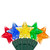 WGC-69388 - Multicolor LED Star Christmas Lights, 35 Lights, Green Wire, 6" Spacing - Wintergreen Corporation
