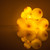 WGC-76120 - Gold LED Battery Operated Ball Ornament Light Set, 10 Lights, 7', Clear Wire, 8" Spacing - Wintergreen Corporation