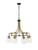Z-lite 466-8MB-OBR Matte Black + Olde Brass Kraken Chandelier