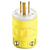 Leviton 1447-P 15 Amp-125 Volt, NEMA 5-15P, 2P, 3W, Straight Blade Plug, Corrosion Resistant, Industrial Grade, Grounding, Dustguard - YELLOW