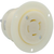 Leviton 2456 20 Amp, 277/480 Volt 3-Phase Y, NEMA L19-20R, 4P, 4W, Flanged Outlet Locking Receptacle, Industrial Grade, Non-Grounding - WHITE