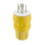 Leviton 28W76 30 Amp, 480 Volt 3-Phase, NEMA L16-30P, 3P, 4W, Locking Plug, Industrial Grade, Grounding, Wetguard - YELLOW