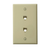 Leviton 40244-I Standard Telephone Wall Jack, 6P4C x 6P4C, Screw Terminals, Ivory