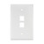 Leviton 41091-2WN Midsize Single-Gang QuickPort Wallplate, 2-Port, White