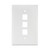 Leviton 41091-3WN Midsize Single-Gang QuickPort Wallplate, 3-Port, White