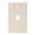 Leviton 42080-1TS Single-Gang QuickPort Wallplate with ID Window, 1-Port, Light Almond