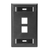 Leviton 42080-2ES Single-Gang QuickPort Wallplate with ID Windows, 2-Port, Black
